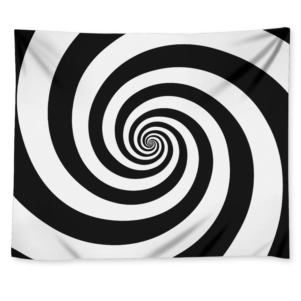 Black And White Spiral Illusion Print Tapestry