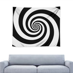 Black And White Spiral Illusion Print Tapestry