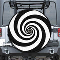 Black And White Spiral Illusion Print Tire Cover With Camera Hole