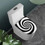 Black And White Spiral Illusion Print Toilet Lid Cover