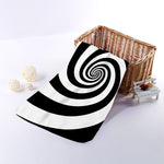 Black And White Spiral Illusion Print Towel