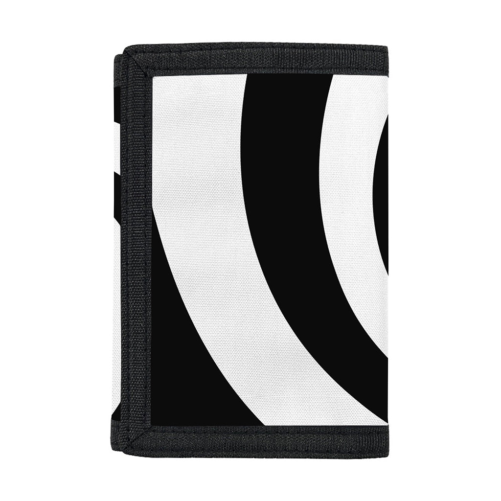 Black And White Spiral Illusion Print Trifold Wallet