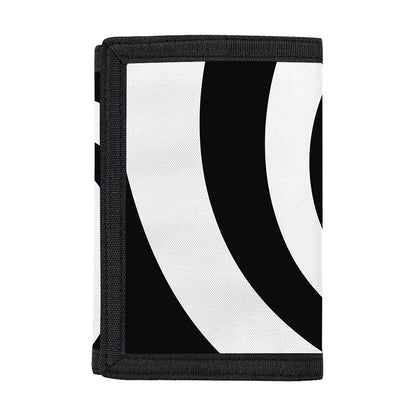 Black And White Spiral Illusion Print Trifold Wallet