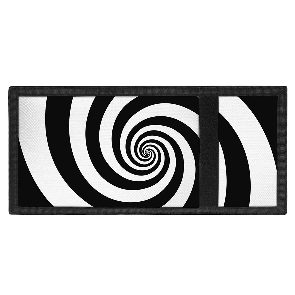 Black And White Spiral Illusion Print Trifold Wallet