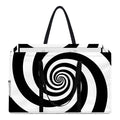 Black And White Spiral Illusion Print Utility Tote Bag