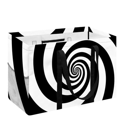 Black And White Spiral Illusion Print Utility Tote Bag
