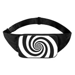 Black And White Spiral Illusion Print Waist Bag