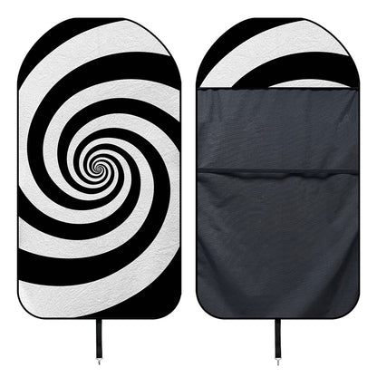 Black And White Spiral Illusion Print Waterproof Car Seat Cover
