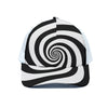 Black And White Spiral Illusion Print White Mesh Trucker Cap