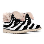 Black And White Spiral Illusion Print Winter Boots