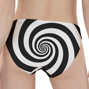 Black And White Spiral Illusion Print Women's Panties