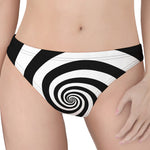 Black And White Spiral Illusion Print Women's Thong