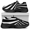 Black And White Twist Illusion Print Black Chunky Shoes