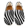 Black And White Twist Illusion Print Casual Shoes