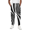 Black And White Twist Illusion Print Cotton Sweatpants