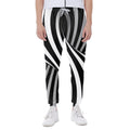 Black And White Twist Illusion Print Joggers