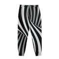 Black And White Twist Illusion Print Sweatpants