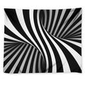 Black And White Twist Illusion Print Tapestry