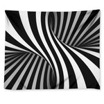Black And White Spiral Twist Illusion Print Tapestry