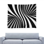 Black And White Spiral Twist Illusion Print Tapestry
