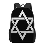 Black And White Star of David Print 17 Inch Backpack