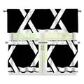 Black And White Star of David Print 3 Piece Kitchen Curtains