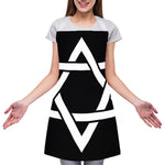 Black And White Star of David Print Adjustable Apron
