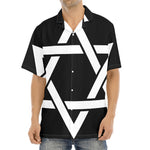 Black And White Star of David Print Aloha Shirt