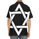 Black And White Star of David Print Aloha Shirt