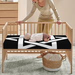 Black And White Star of David Print Baby Crib Sheet