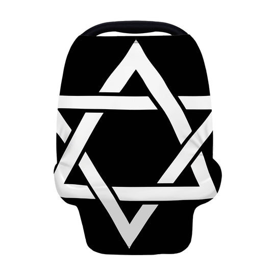 Black And White Star of David Print Baby Seat Cover