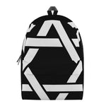 Black And White Star of David Print Backpack