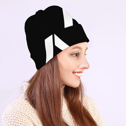 Black And White Star of David Print Beanie