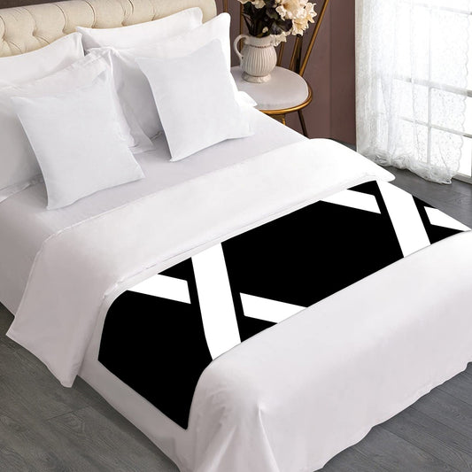 Black And White Star of David Print Bed Runner