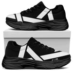 Black And White Star of David Print Black Chunky Shoes