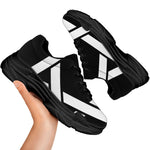 Black And White Star of David Print Black Chunky Shoes