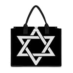 Black And White Star of David Print Canvas Tote Bag