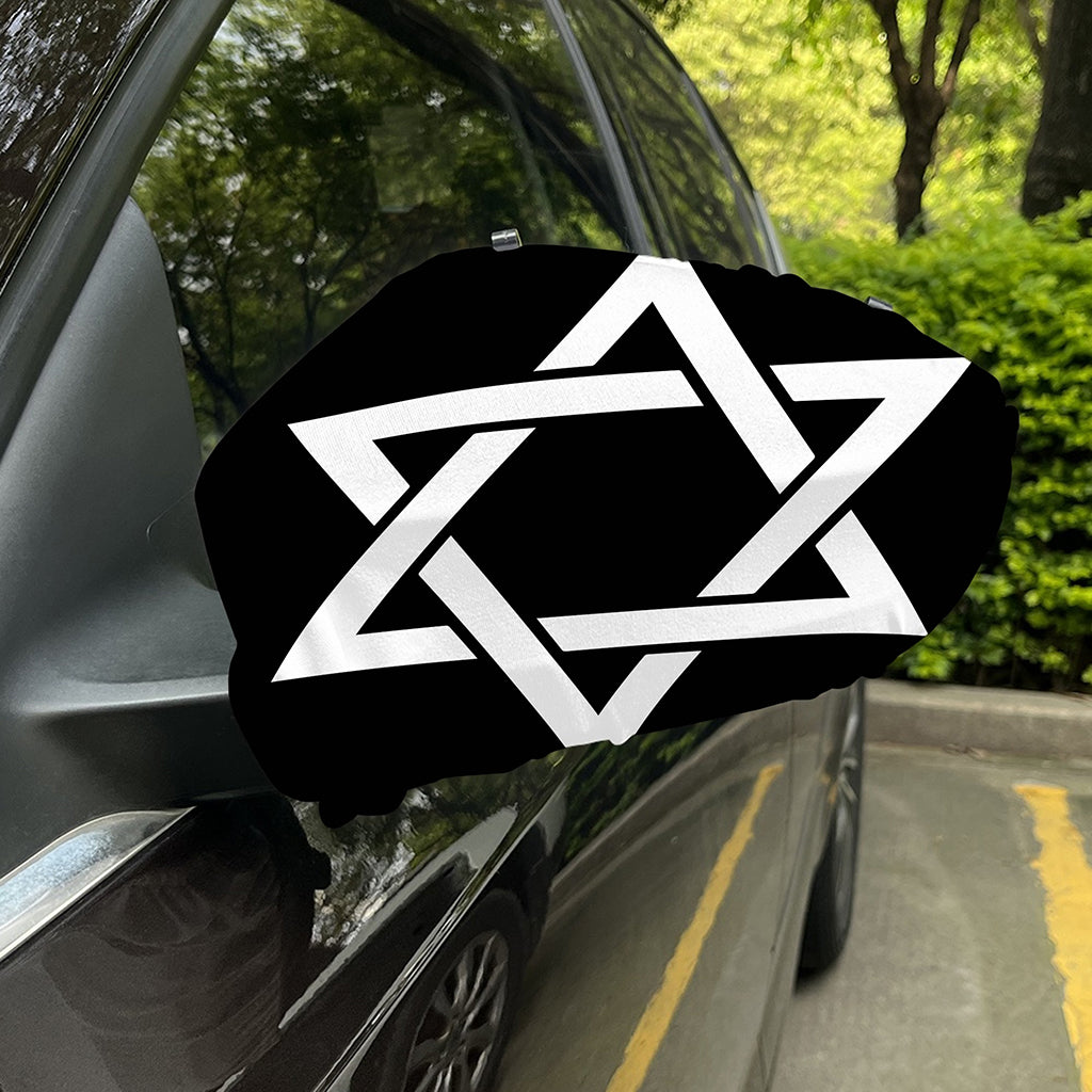 Black And White Star of David Print Car Side Mirror Covers