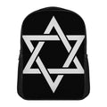 Black And White Star of David Print Casual Backpack