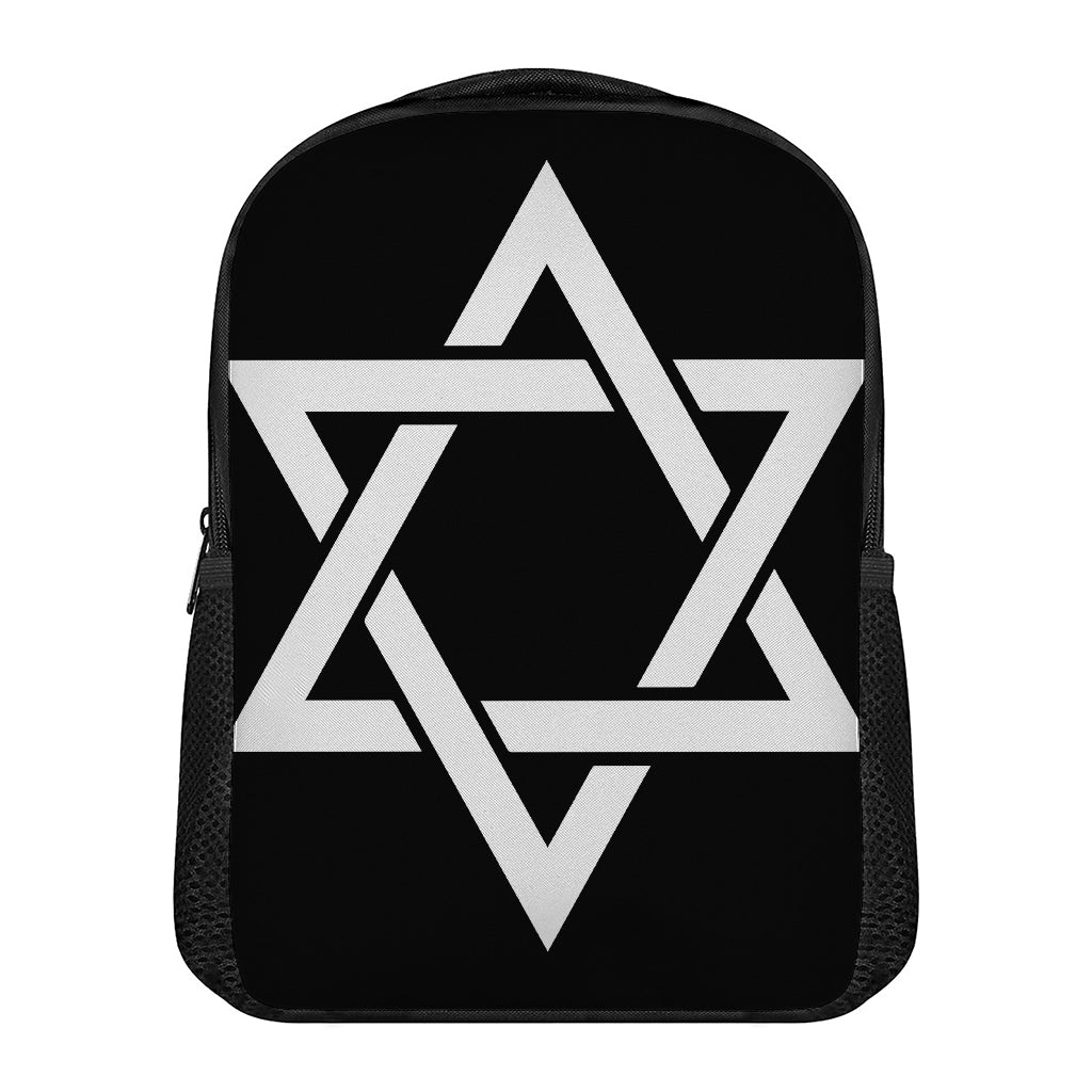 Black And White Star of David Print Casual Backpack
