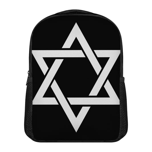 Black And White Star of David Print Casual Backpack
