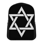 Black And White Star of David Print Casual Backpack