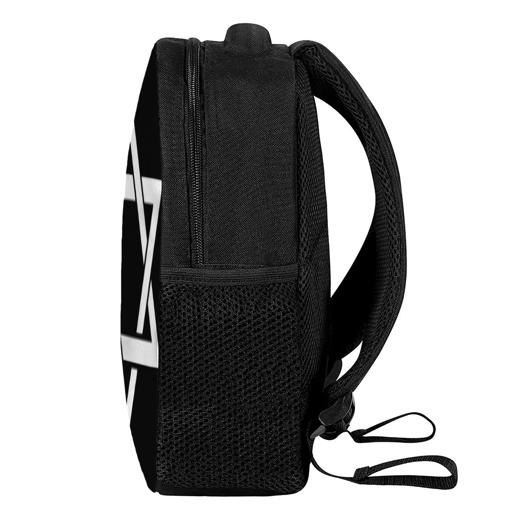 Black And White Star of David Print Casual Backpack