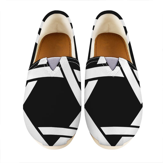 Black And White Star of David Print Casual Shoes