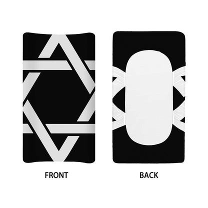 Black And White Star of David Print Changing Pad Cover