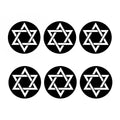 Black And White Star of David Print Coaster Set
