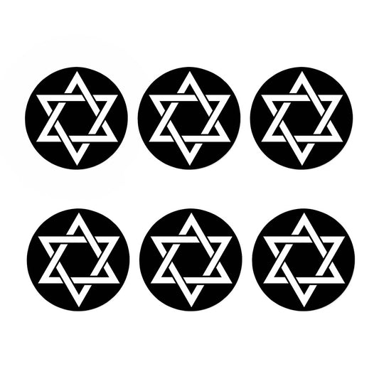 Black And White Star of David Print Coaster Set