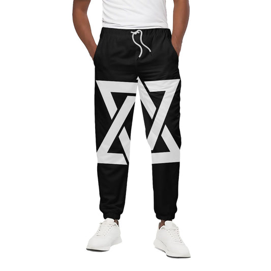 Black And White Star of David Print Cotton Pants