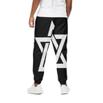 Black And White Star of David Print Cotton Pants