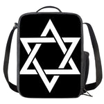 Black And White Star of David Print Crossbody Lunch Bag